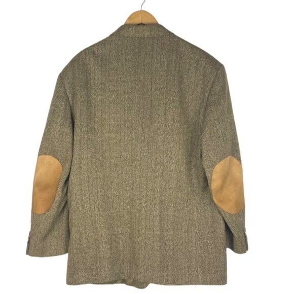 Evan Picone Sterns Mens Vintage Sport Coat Jacket Brown Wool Herringbone 41 R - Picture 3 of 9